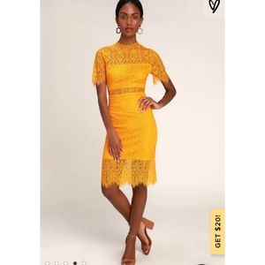 Bright Orange Lace Dress (style: Remarkable)